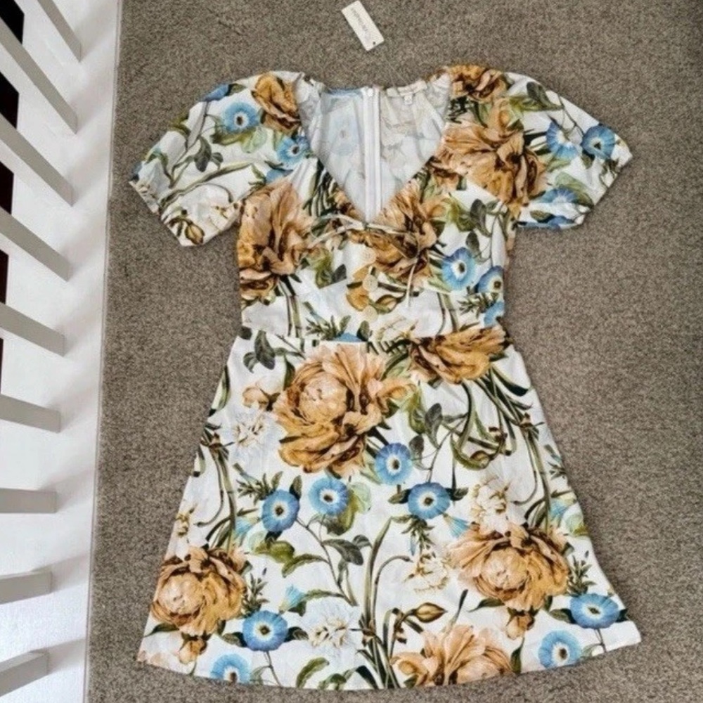 NWT Favorite Daughter Floral Stretch Cotton Minidress Sz 8 - Picture 2 of 5